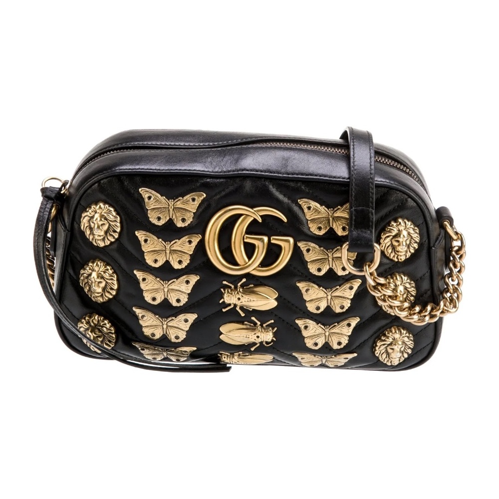GUCCI  Insect Embellished  Double G Marmont Small  bag